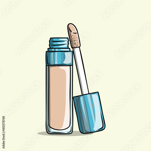 Concealer with applicator for makeup cosmetic product