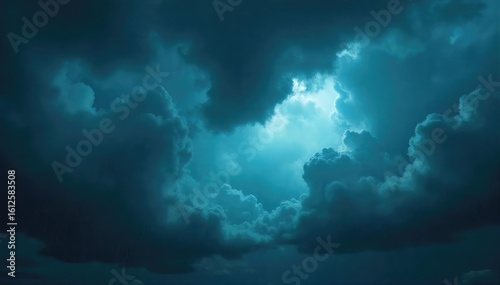 Dark, brooding cloudscape filled with swirling storm clouds, ominous and dramatic lighting, heavy rain threatening Perfect for weather, nature, and apocalyptic themes , wild, phenomenon