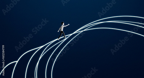 Walking Light Trail Abstract Background