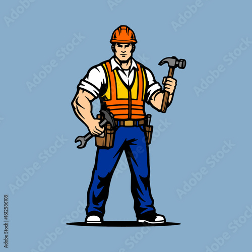 construction worker vector illustration