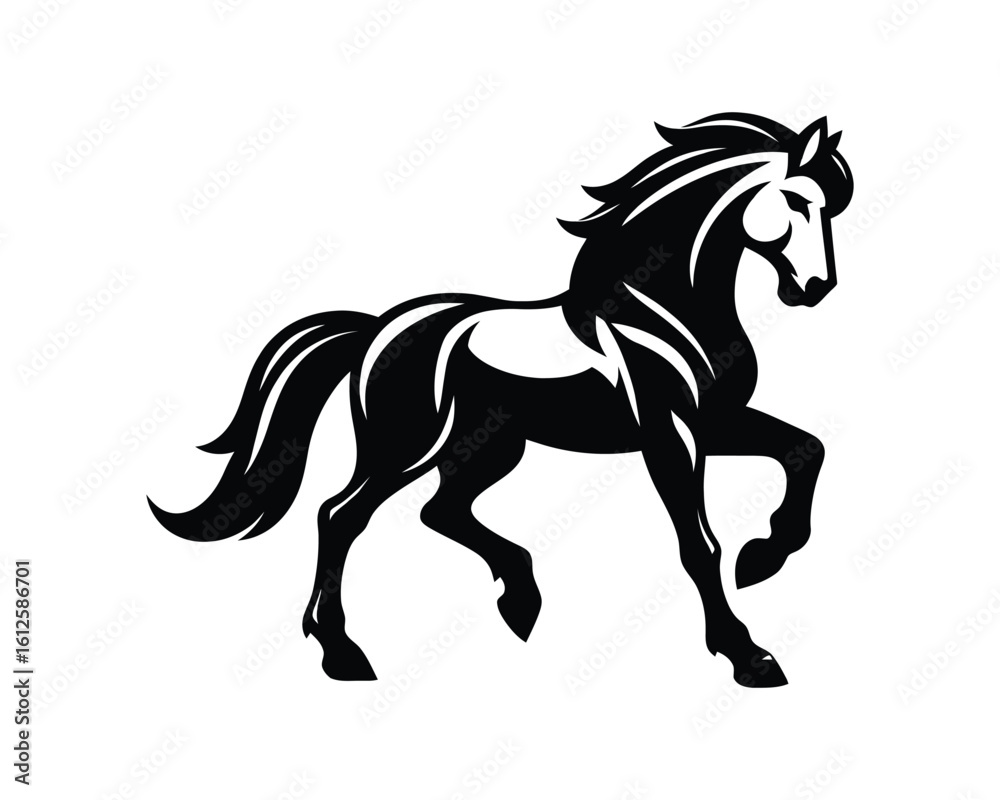 Obraz premium Majestic Horse Vector Silhouette for Elegant Branding