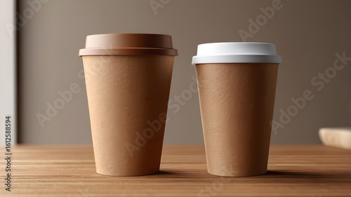 Wallpaper Mural Takeaway Coffee Cup Mockup with Kraft Sleeve Torontodigital.ca