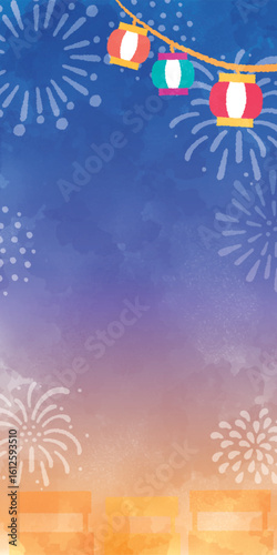 夏祭りの背景イラスト