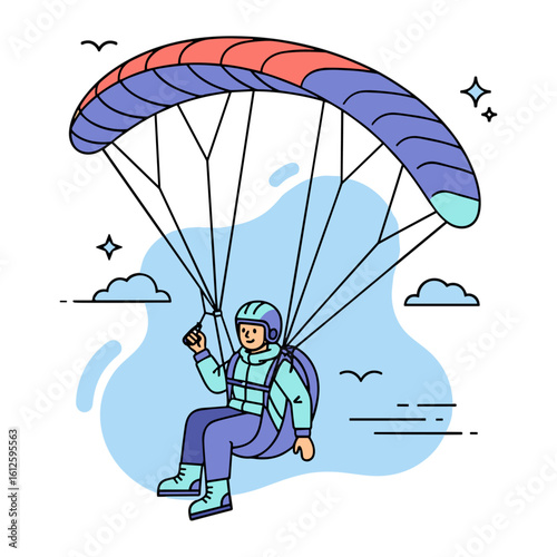 Paragliding Adventure Illustration