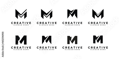 Set of letter m design vector, initial m symbol