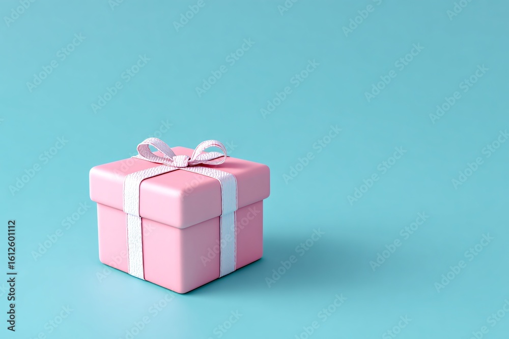 Obraz premium Gift Box Presentation Minimalist Style Digital Image Soft Colors Simple Background Celebration Concept