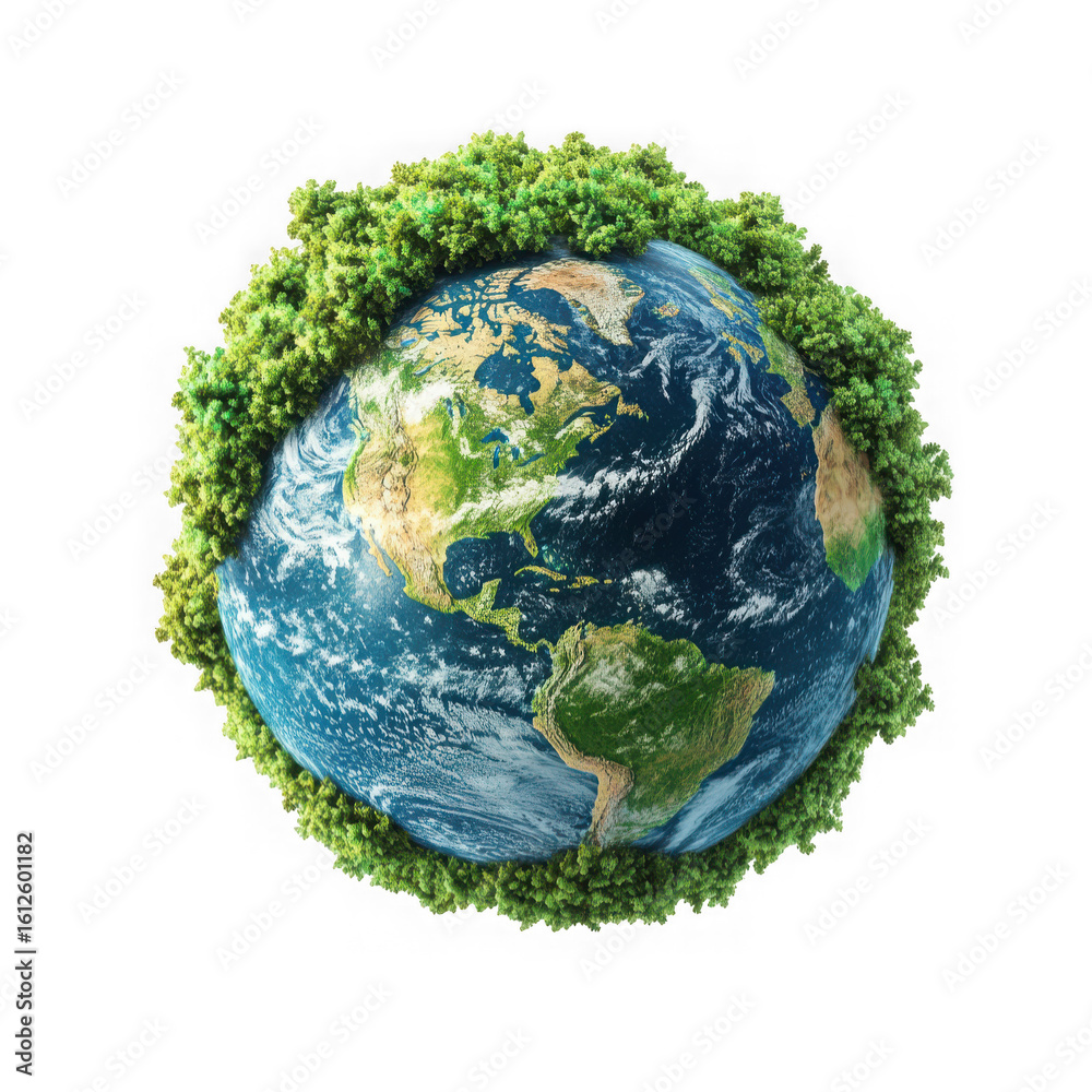 Ecology concept Green planet earth with tress world environment and earth day isolated on white and transparent background. Ecology concept Green planet earth with tress world environment and earth day isolated on white and transparent background.