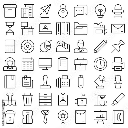 Office Job Work Icon Set. Perfect for user interface, new application
