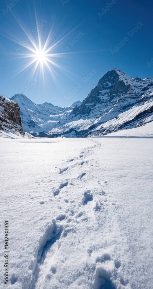 Obraz premium Snowy mountain path