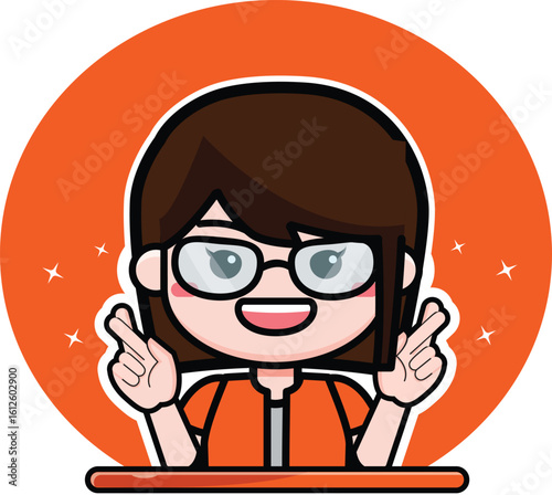 finger crossed cartoon character