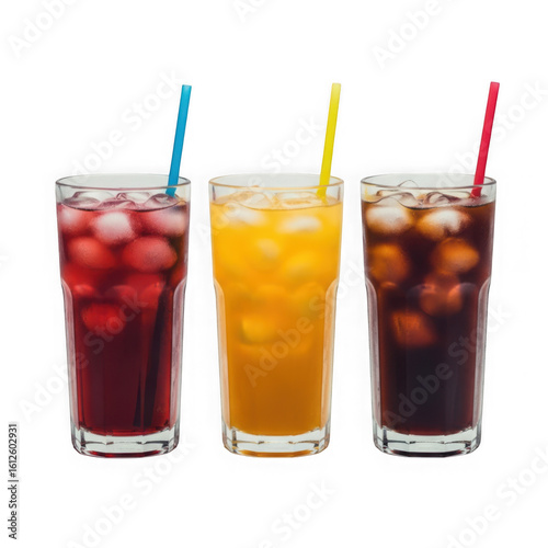 Wallpaper Mural Three refreshing drinks with straws isolated on transparent background Torontodigital.ca