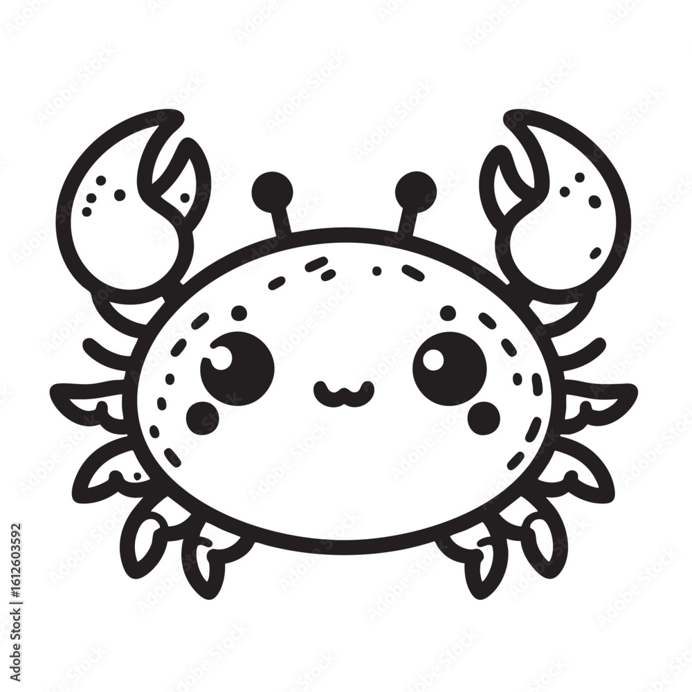 Obraz premium cute cartoon crab isolated on transparent background