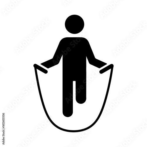 person jumping rope icon symbol isolated on white background