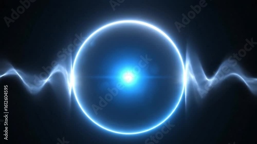 Abstract Glowing Blue Energy Ring
