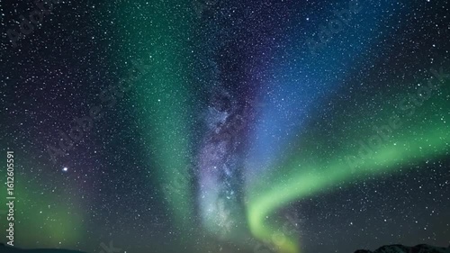 Vibrant Green Aurora Borealis Dancing Across the Night Sky
