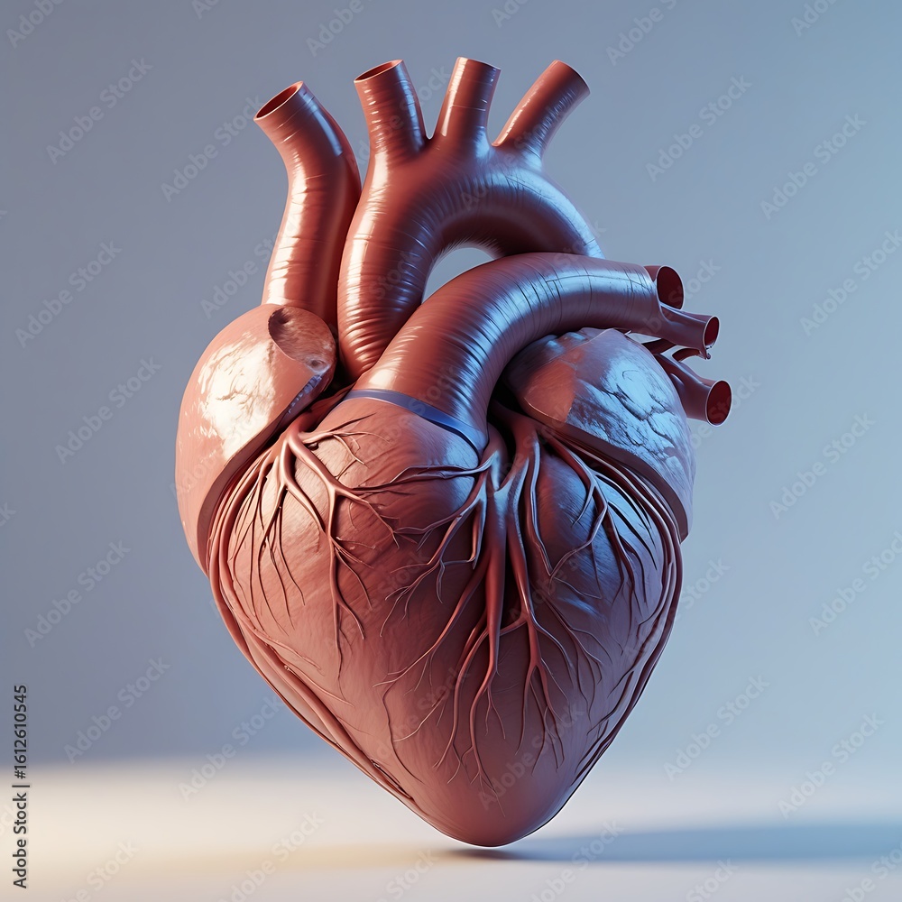 custom made wallpaper toronto digitalAnatomical illustration of the human heart, showcasing detailed vascular structure.
