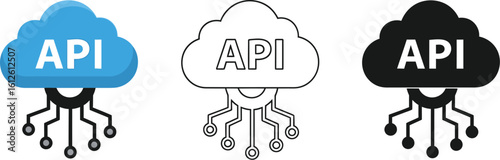 Api cloud service illustration vector design for application programming interface guide
