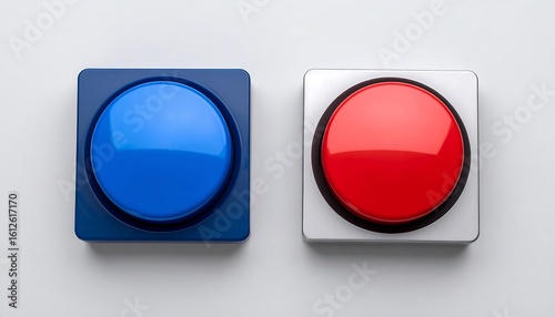 Wallpaper Mural Red and Blue Buttons: A Choice of Action Torontodigital.ca