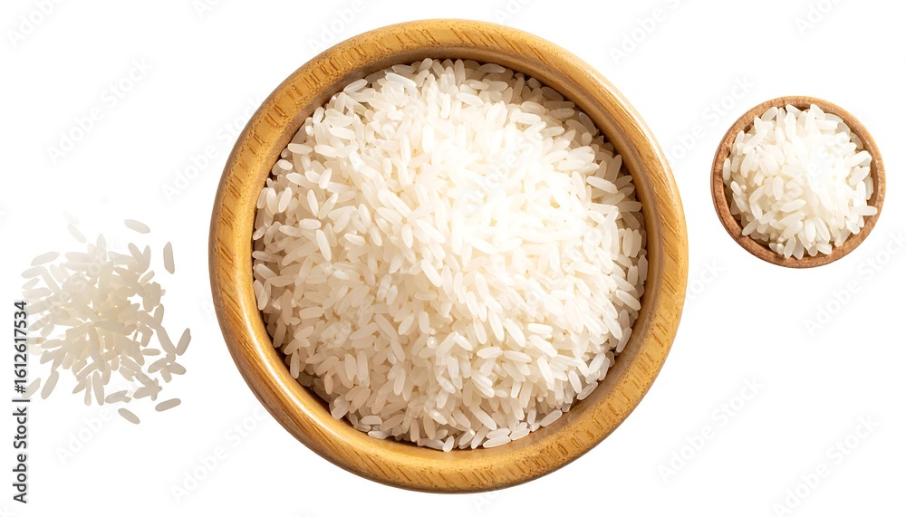 White Rice in Wooden Bowls: A Culinary Staple White Rice in Wooden Bowls: A Culinary Staple