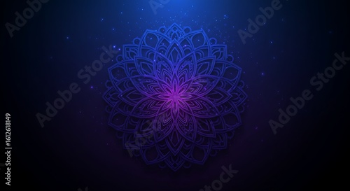 Blue Purple Mandala Art Background