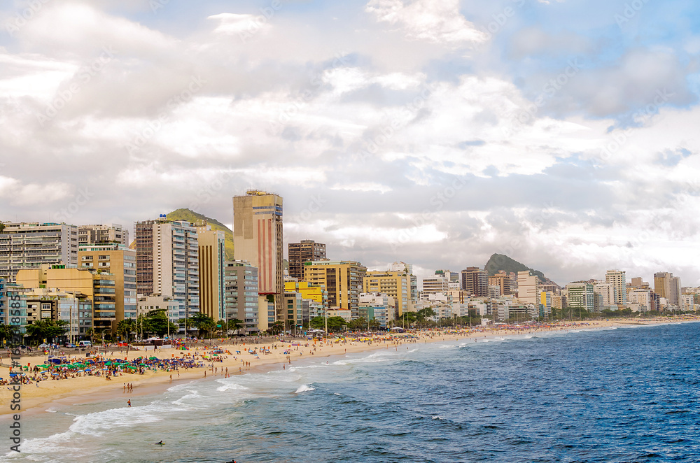 Naklejka premium view of the Leblon Beach in Rio de Janeiro - Brazil 