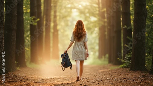 girl walking in the park