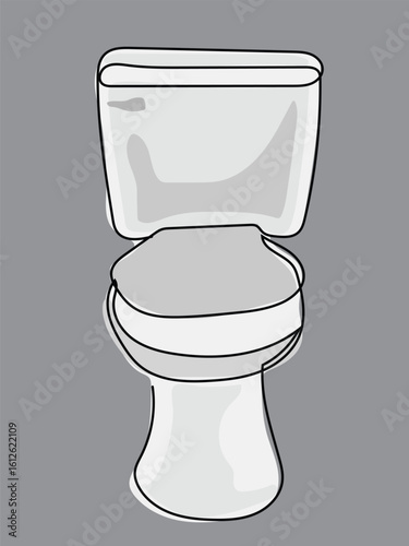 Toilet in continuous line pattern