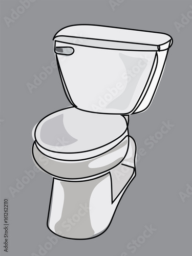 Toilet in continuous line pattern