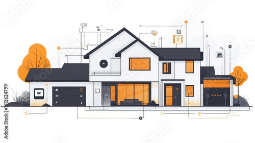 Smart home exterior design with connected tech