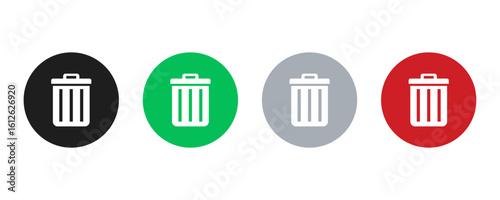 Delete, trash, garbage vector icons, symbols. Recycle bin icon vector. Trash can symbol illustration