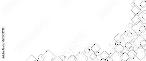 Vector simple technology graphic background. Abstract technology on a white background. Technology black circuit diagram.