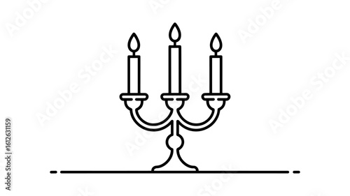Elegant three candle candelabra icon with a subtle White background.