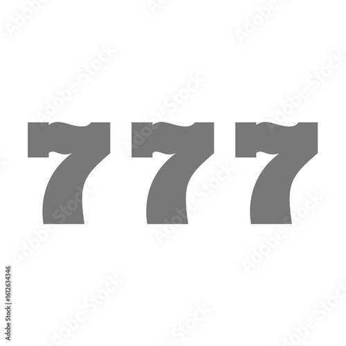 777 slot machine vector icon. Three sevens gambling fruit machines and slots.