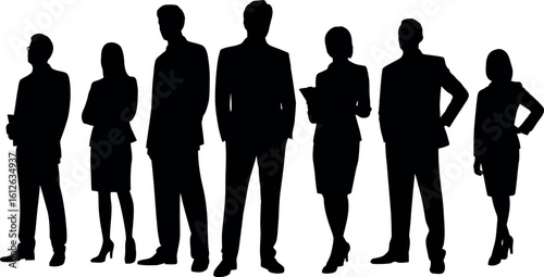 Business team silhouette vector illustration for corporate leadership concept