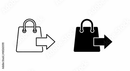 Shopping bag icons indicating outgoing delivery or purchase.