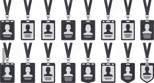 Identification badges vector set for employee id card and name tag design