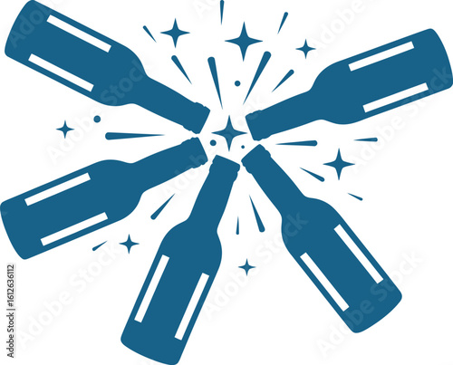 Celebration beer bottles vector graphic design for party or event promotion