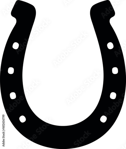 Find a black horseshoe vector image for luck and western design elements