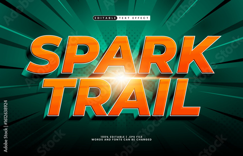 spark trail editable text effect with a race and speed text effect