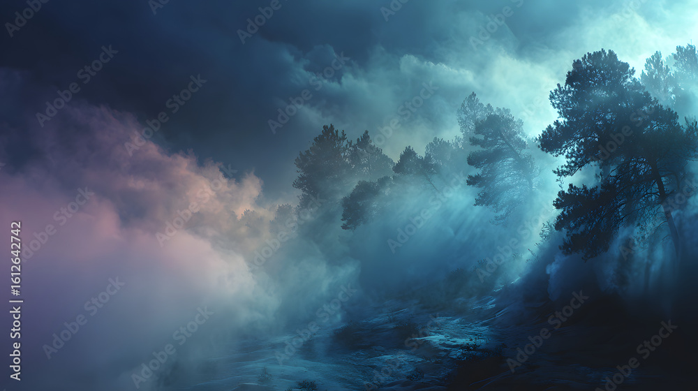 Fototapeta premium 3D magic fog texture overlay perfect for horror themes.