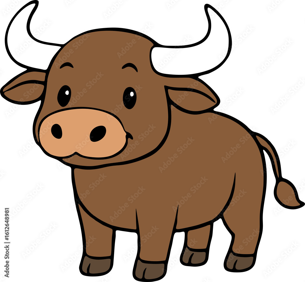 Fototapeta premium Buffalo Animal Illustration PNG Design