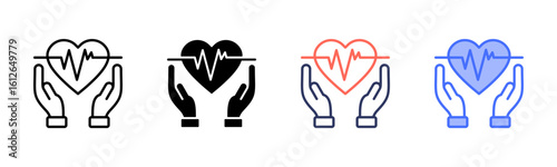 Medicare icon set multiple style collection