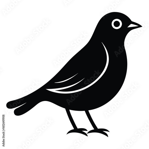 Solid color Thrush animal vector design