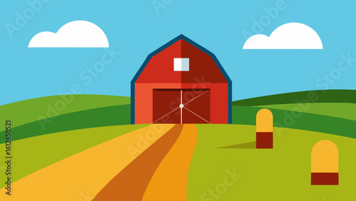 barn country road farmland