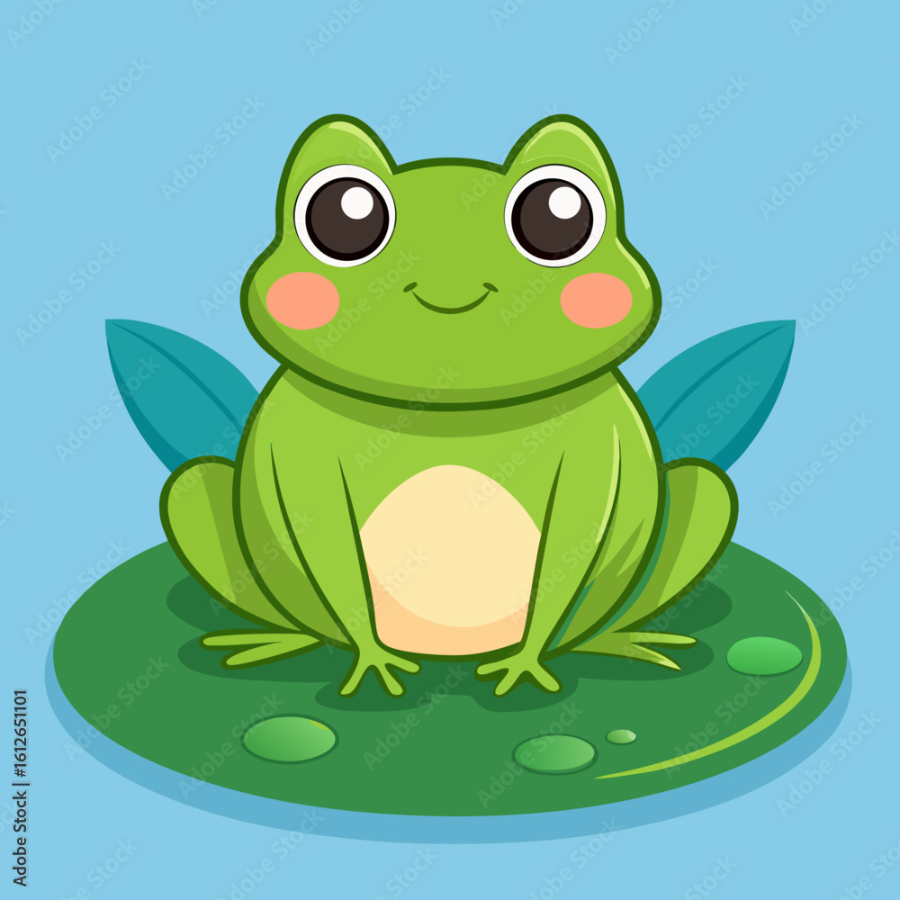 Fototapeta premium green frog on a leaf