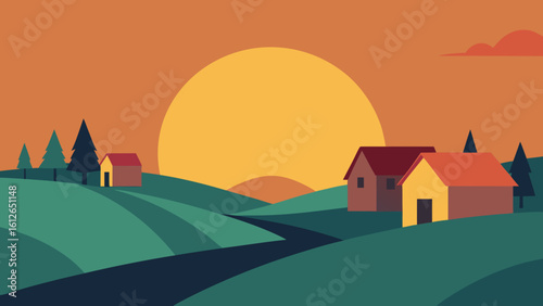 sunrise quiet village