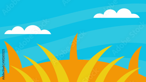 bright sky flat corn rows agriculture
