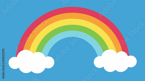 cartoon sky with rainbow colorful bright