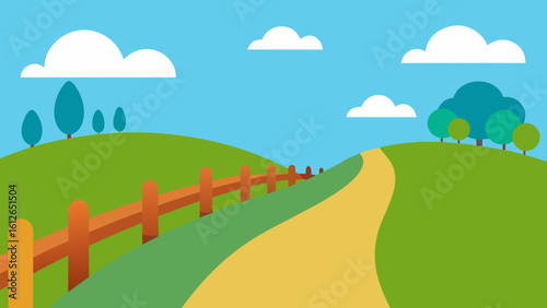 fence lined meadow path country trail