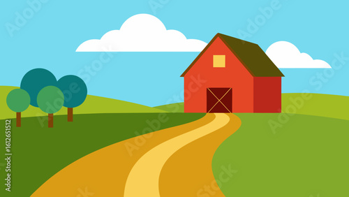 farmhouse beside dirt track rustic home